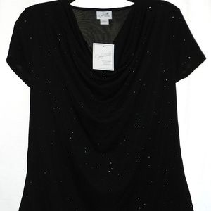 Jaclyn Smith Women's Small Glittery Sparkle Blouse